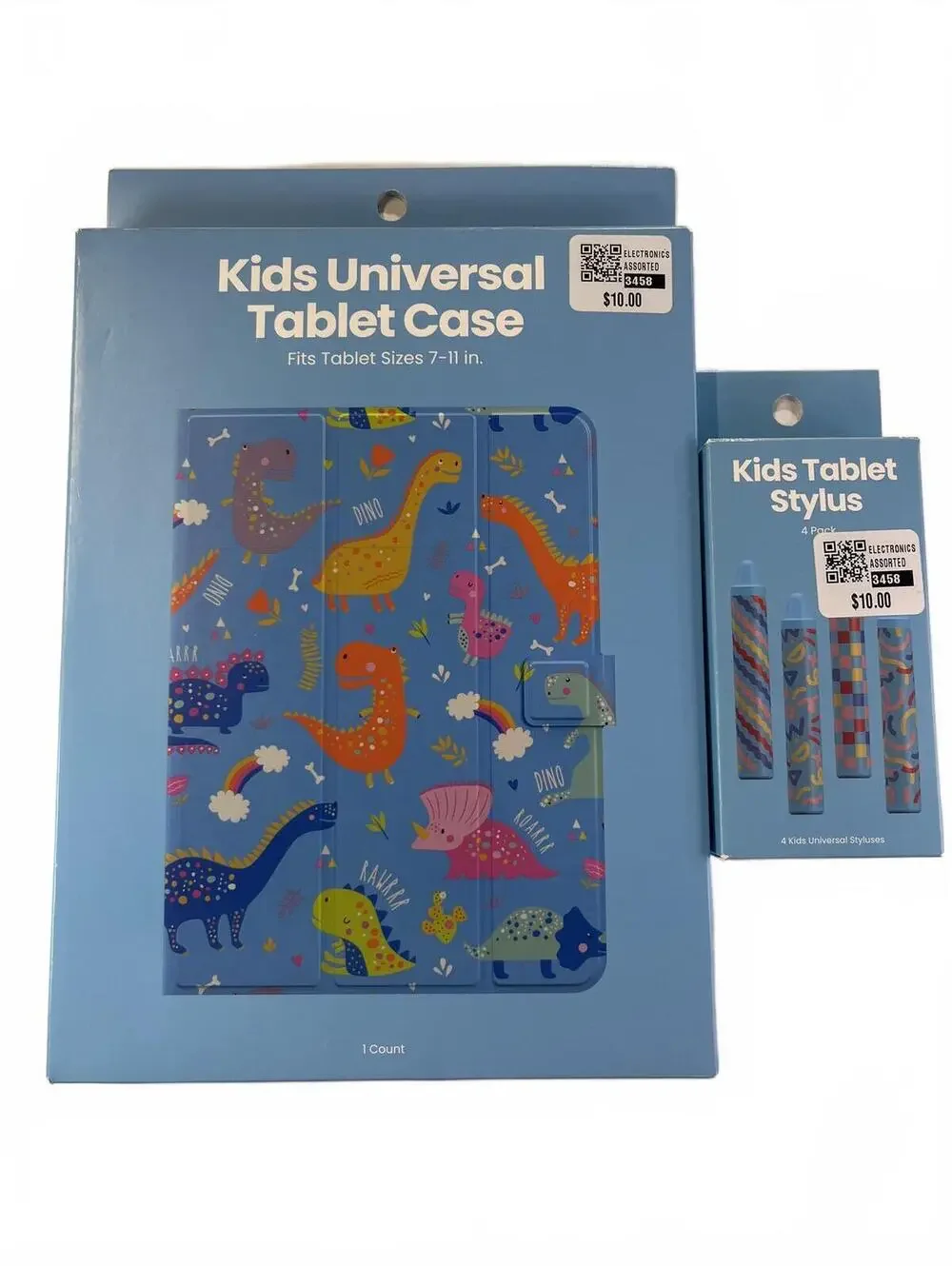 Kids Universal Tablet Case Stylus Bundle Tablet Blue Dinosaurs Fits 7-11 in.